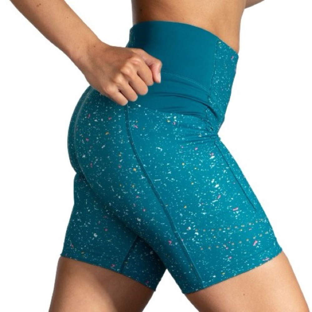 ⬇️ Brooks Method 8" Short Tights - Women's Blue Athletic Shorts Size XL